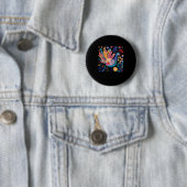 Farbenfrohe und künstlerische Illustration eines P Button (Beispiel)
