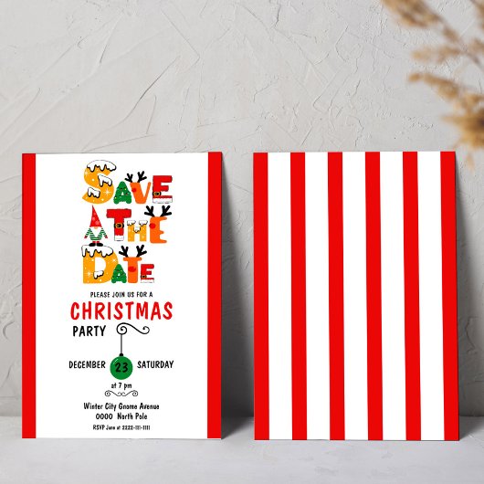 Farbenfrohe und kuschelige Save the Date Weihnacht Einladung