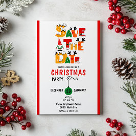 Farbenfrohe und kuschelige Save the Date Weihnacht Einladung