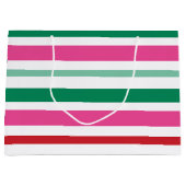 Farbenfrohe und lebendige Stripte Weihnachtsgesche Große Geschenktüte (Vorderseite)