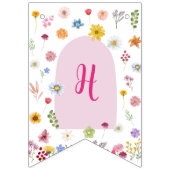 Farbenfrohe und lebendige Wildblume-Jagdflagge Wimpelkette (Zweite Fahne)