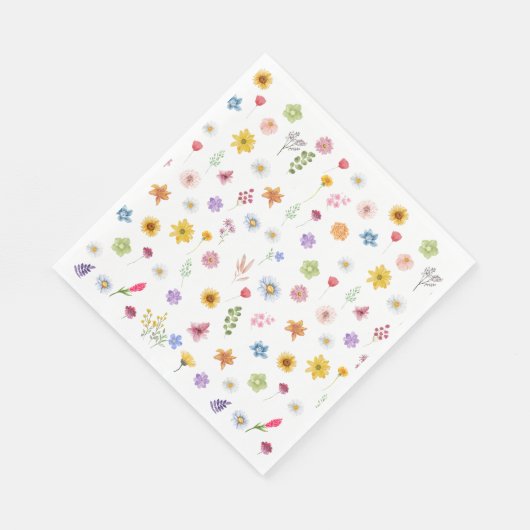 Farbenfrohe und lebendige Wildblumen Tabelle Napki Serviette (Ecke)