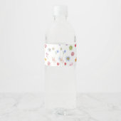 Farbenfrohe und lebendige Wildblumen Wasserflasche Wasserflaschenetikett (Rückseite)