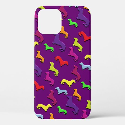 Farbenfrohe und lustige Dackel Hunde Pattern Case (Rückseite)