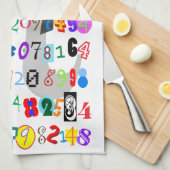 Farbenfrohe und lustige Darstellung der Pi Küchentuch (Viertel Falte)