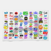 Farbenfrohe und lustige Darstellung der Pi Küchentuch (Horizontal)