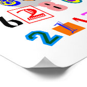 Farbenfrohe und lustige Darstellung der Pi Poster (Ecke)