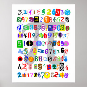Farbenfrohe und lustige Darstellung der Pi Poster
