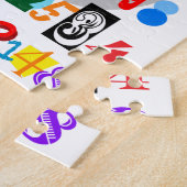 Farbenfrohe und lustige Darstellung der Pi Puzzle (Seite)