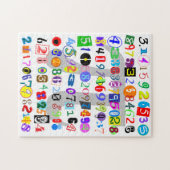 Farbenfrohe und lustige Darstellung der Pi Puzzle (Horizontal)