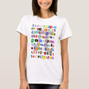 Farbenfrohe und lustige Darstellung der Pi T-Shirt
