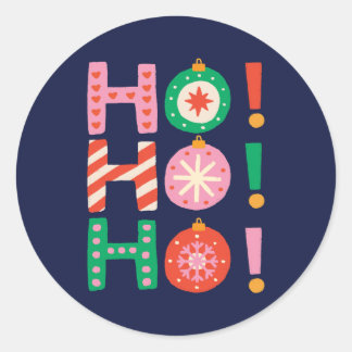 Farbenfrohe und lustige HO HO Navy Blue Weihnachte Runder Aufkleber