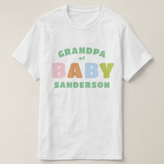 Farbenfrohe und lustige Individuelle Name Opa T-Shirt (Design vorne)