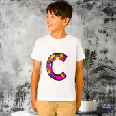 Farbenfrohe und lustige Monogram C Tribal and Dood T-Shirt