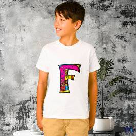 Farbenfrohe und lustige Monogram F Tribal and Dood T-Shirt