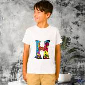 Farbenfrohe und lustige Monogram H Tribal und Dood T-Shirt