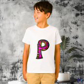 Farbenfrohe und lustige Monogram P Tribal and Dood T-Shirt