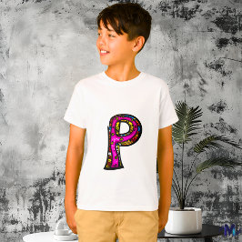 Farbenfrohe und lustige Monogram P Tribal and Dood T-Shirt
