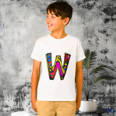 Farbenfrohe und lustige Monogram W Tribal and Dood T-Shirt
