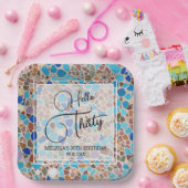 Farbenfrohe und lustige Mosaik Hallo 30. Geburtsta Pappteller (Party)