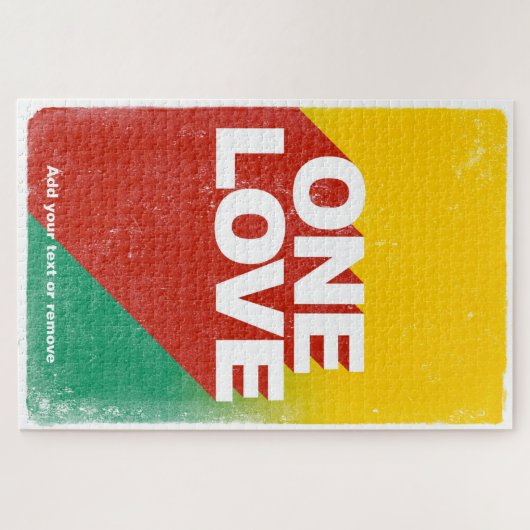 Farbenfrohe und lustige "One Liebe" Reggae rasta P Puzzle (Horizontal)