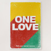 Farbenfrohe und lustige "One Liebe" Reggae rasta P Puzzle (Vertikal)
