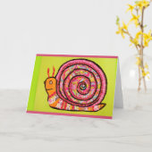 Farbenfrohe und lustige Snail Grußkarte Karte (Gelbe Blume)