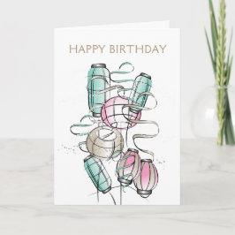 Farbenfrohe und moderne chinesische Lanterns & Rib Einladung