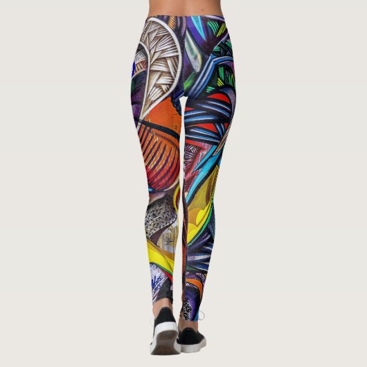 Farbenfrohe und moderne Graffiti-Leggings Leggings (Rückseite)