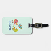 Farbenfrohe und Niedliche Whimsisches Vogeltrio Gepäckanhänger (Vorderseite horizontal)