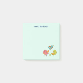 Farbenfrohe und Niedliche Whimsisches Vogeltrio Post-it Klebezettel