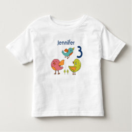 Farbenfrohe und Niedliche Whimsistische Vögel Trio Kleinkind T-shirt