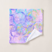 Farbenfrohe und pastellfarbene Bläschen Badetücher Badhandtuch Set (Waschlappen)