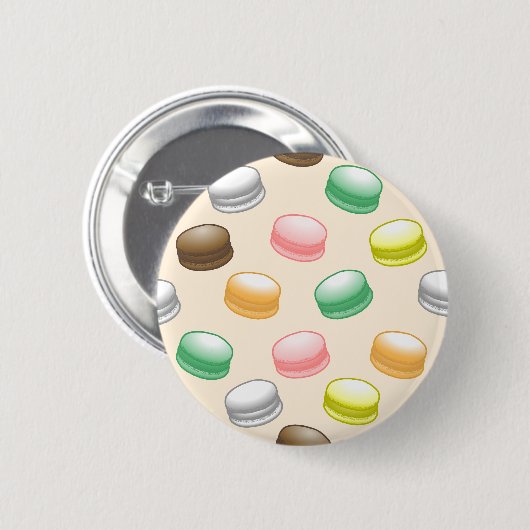 Farbenfrohe und schöne Macarons Button (Vorne & Hinten)