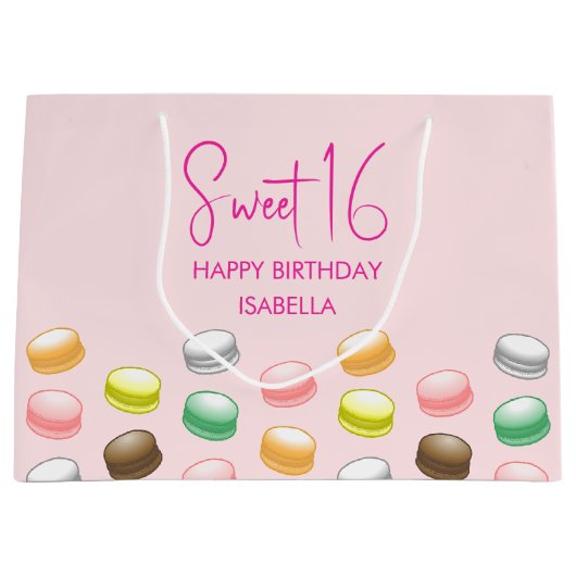 Farbenfrohe und schöne Macarons Große Geschenktüte (Vorderseite)