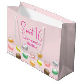 Farbenfrohe und schöne Macarons Große Geschenktüte (Vorderseite Schrägansicht)