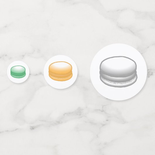 Farbenfrohe und schöne Macarons Konfetti (Rückseiten)