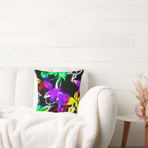 Farbenfrohe und stilvolle Neonmuster Kunst Kissen
