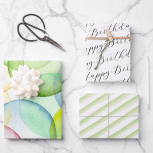 Farbenfrohe und trendy Geburtstagsgeschenke Geschenkpapier Set