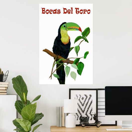 Farbenfrohe und tropische Panamas Toucan Poster. Poster (Heimbüro)