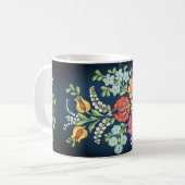 farbenfrohe ungarische Blume Kaffeetasse (Vorderseite Links)