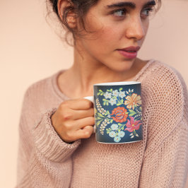 farbenfrohe ungarische Blume Kaffeetasse