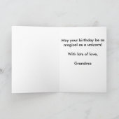 Farbenfrohe Unicorn Happy Birthday Enkeltochter Karte (Innenseite)