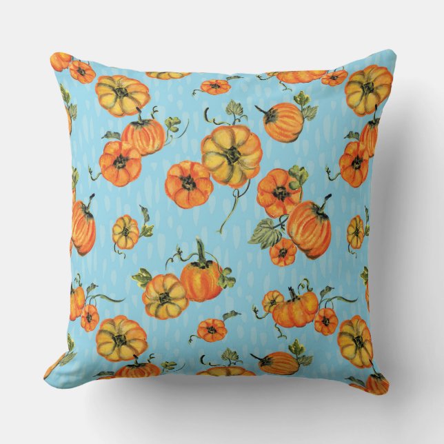 Farbenfrohe Unterdruckpumpen Orange/Blau Kissen (Vorderseite)