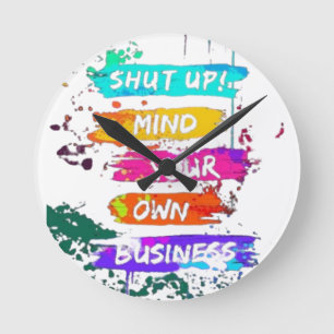 Farbenfrohe Unterhaltung für Ihr eigenes Businessp Runde Wanduhr