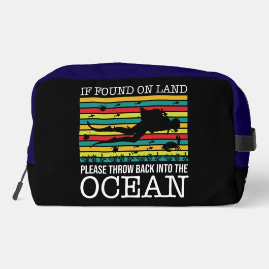 Farbenfrohe Unterwasserentdeckung mit Taucher Waschbeutel (Rückseite)