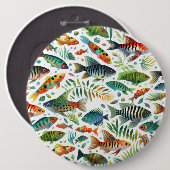 Farbenfrohe Unterwasserkunst Button (Vorne & Hinten)