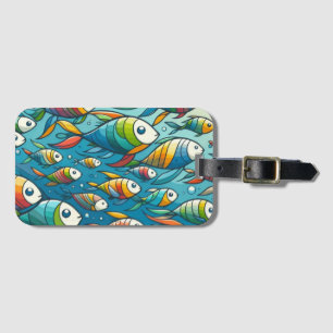 Farbenfrohe Unterwasserkunst Gepäckanhänger