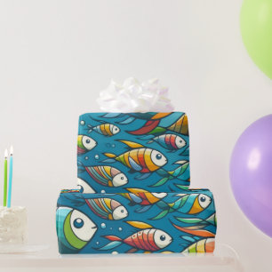 Farbenfrohe Unterwasserkunst Geschenkpapier