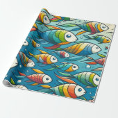 Farbenfrohe Unterwasserkunst Geschenkpapier (Ungerollt)